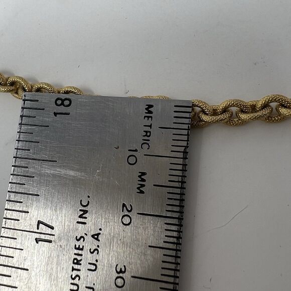 Vintage Crown Trifari Long Gold Tone Chain Necklace 32" Thick Chain Longline - Picture 6 of 9